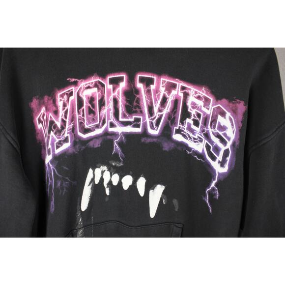 Darc Sport Wolves Club Blood Thunder Spellout Hoodie Fangs Sz L Pink/Purple/Blk - Picture 5 of 11